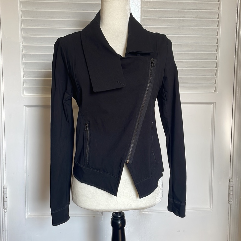Excellent Used Condition Porto’s black asymmetrical zip jacket